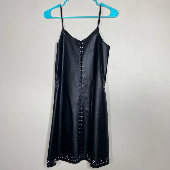 Blank NYC Spaghetti Strap Faux Leather Dress - Picture 1 of 6